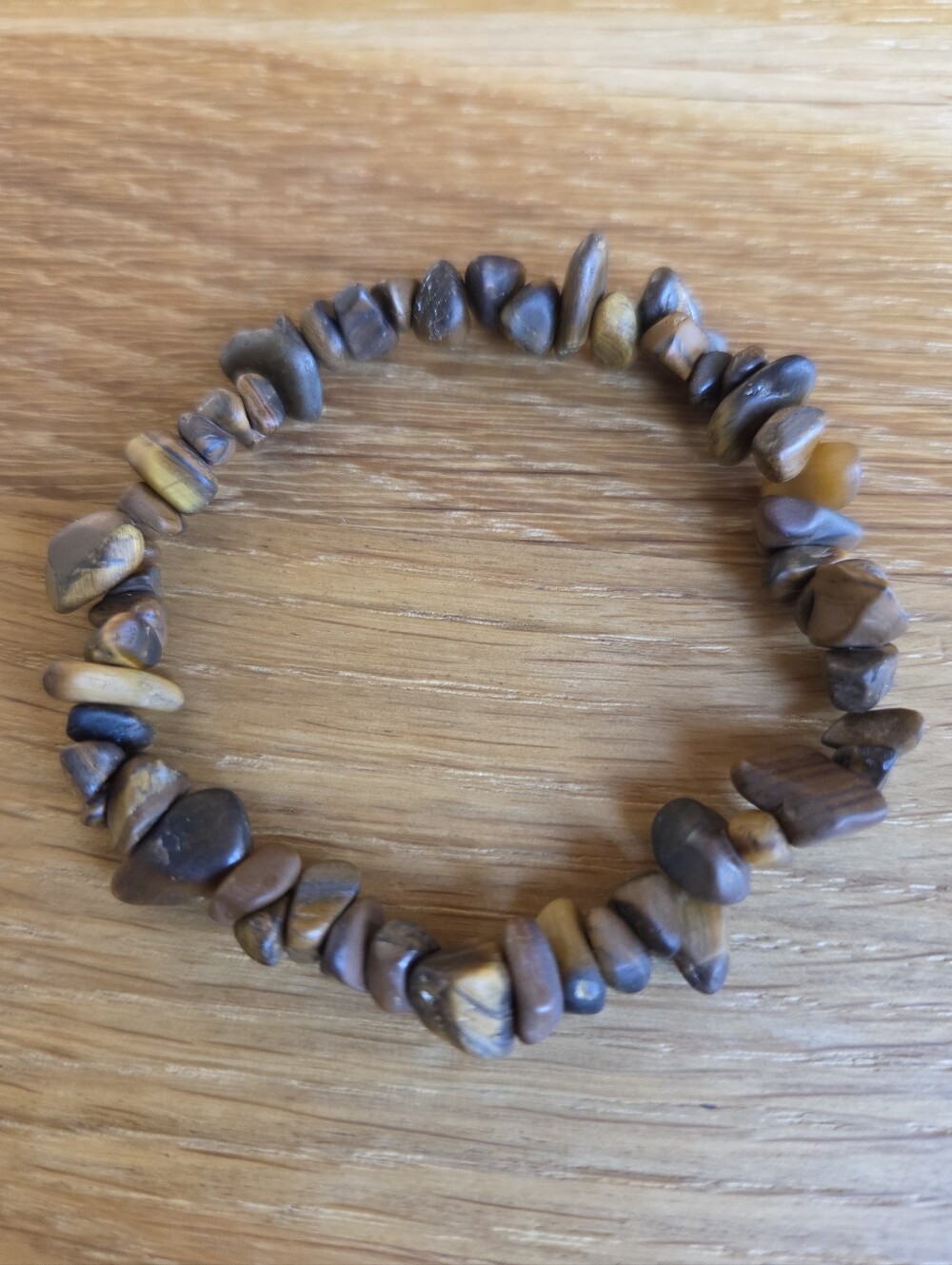 Tiger Eye Chip Beads Stretch Bracelet - Hand Crafted - Picture 3 of 11